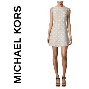 Michael Kors Linen Floral Embroidery Dress 00